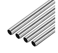sourcing map 304 Inoxydable Acier Tube Rond 8mm OD 0.4mm Paroi Épaisseur 250mm Longueur Sans Soudure Droit Tuyau Tube 4 Pcs