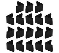 sourcing map 30mmx30mm Angle Fer Patin L Forme PVC Jambe Cap Plancher Protect Noir 18pc