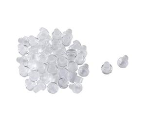 sourcing map 30pc Pare-choc de Table en Verre Tige Patin de Protection Meuble Patio Anti-collision Anti-bruit Souple Intégré Transparent Glisse 6mm