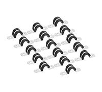 sourcing map 30pcs 12mm Collier de Serrage Caoutchouc Amorti 304 Inox Acier Attache Grillage Rigide Sangle Clip Fixation Tube Tuyau