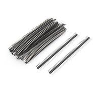 sourcing map 30pcs Angle Droit Seule Rangée 40-broche 2.54mm Mâle Entête pour Breadboard