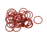 sourcing map 30pcs Joint torique 20mm x 1.5mm joint en caoutchouc de silicone bague d'étanchéité résistant à la chaleur rouge