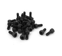 sourcing map 30pcs M4 x 10 mm Vis à tête cylindrique à six pans creux hexagonale Boulon en acier allié 12.9 Noir