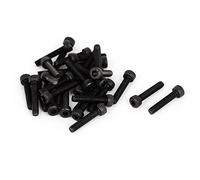sourcing map 30pcs M4 x 20 mm Vis à tête cylindrique à six pans creux hexagonale Boulon en acier allié 12.9 Noir