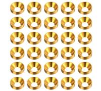 sourcing map 30Pcs Rondelles de Finition en Alliage d'Aluminium Anodisé M4 à Tête Fraisée, Joints d'Étanchéité pour Pièces d'Accessoires Mécaniques, Dorées