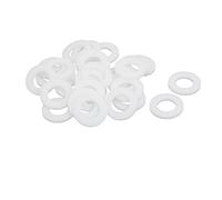 sourcing map 30pcs Rondelles PTFE Plat Joint Étanchéité 18mm OD 10mm ID 2mm Épaisseur pour Robinet Tuyau Eau Blanc