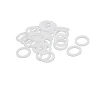 sourcing map 30pcs Rondelles PTFE Plat Joint Étanchéité pour Robinet Tuyau Blanc 20mm OD 14mm ID 2mm Épaisseur
