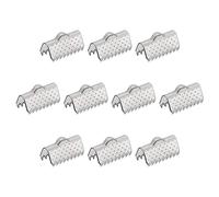 sourcing map 30pcs Ruban Fin Ondulation Pinces, 13 mm Pointu Texture Inoxydable Acier P Pouce Cordon Fin Fermoirs pour DIY Bracelet Fabrication, Argent Ton