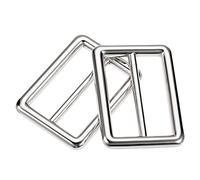 sourcing map 32mm(1.26") Métal Coulissant Sangle Réglable Boucle Attache Argenté 10pcs