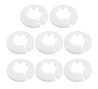 sourcing map 32mm Tube Couvercle Décoration PP Radiateur Écusson Eau Tube Mur Couvercle Blanc 8 Pcs
