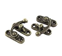 sourcing map 33mmx29mm Bijoux Boîte Moraillon Crochet Serrure Loquet Antique Laiton Couleur 2pcs