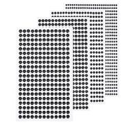 sourcing map 3584 Pièces 8 Feuilles Autocollantes Strass Noirs 3/4/5/6 mm pour Décoration DIY Artisanat Visage Ongles Cheveux Maquillage