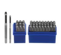 sourcing map 36pcs Kit d'estampage en métal 1/8" (3 mm) (A-Z, 0-8, et "Symbol) Outil de presse à lettres en acier avec poinçon pour tamponner sur métal, plastique, bois, cuir, argent