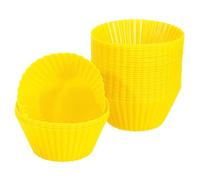 sourcing map 36Pcs matrice à Cupcakes en Silicone, Revêtement Antiadhésif, pour Cuire des Œufs, Faire des Muffins et Préparer Un Gâteau (Jaune)