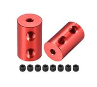 sourcing map 3mm à 3mm Alésage Coupleur Arbre Moteur Rigide Couplage Ensemble Vis L20XD12 Aluminium Alliage Connecteur Accessoire Rouge 2pcs
