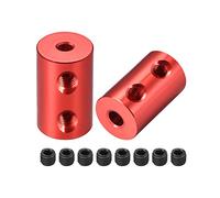 sourcing map 3mm à 4mm Alésage Coupleur Arbre Moteur Rigide Couplage Ensemble Vis L20XD12 Aluminium Alliage Connecteur Accessoire Rouge 2pcs