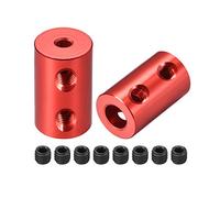 sourcing map 3mm à 6mm Alésage Coupleur Arbre Moteur Rigide Couplage Ensemble Vis L20XD12 Aluminium Alliage Connecteur Accessoire Rouge 2pcs