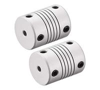 sourcing map 3mm à 6mm Coupleur Arbre Moteur Aluminium Alliage Flexible Accouplement Joint Couplage Connecteur L25xD19 Argent 2pcs