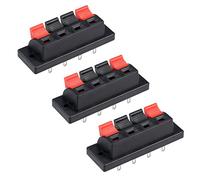 sourcing map 3pc 4 Voie Jack façon Ressort Pousser Connect Sortie Bloc Bornier Haut-Parleur