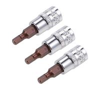 sourcing map 3Pcs 1/4" Empreinte x 4mm Douille Hexagonal Pointe Standard Métrique S2 & Cr-V Acier