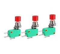 sourcing map 3Pcs 16A AC125/250V SPDT NO NC 3-terminal bouton pression Interrupteur Micro