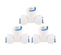 sourcing map 3pcs 3/8 Pouce à 1/4 Pouce Tube OD Type en T Connexion Rapide Purificateurs Eau Tube Raccords Poussez Connecteur Eau Tuyau pour RO Système Osmose Inverse