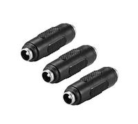 sourcing map 3Pcs DC Puissance Connecteur Adaptateur 5.5mmx2.5mm Femelle à Femelle Câble Jack Prise Convertisseur pour Portable CCTV Caméra éclairage Bande Noir