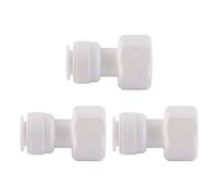 sourcing map 3pcs Droit 1/2 Pouce Bsp Femelle à 3/8 Pouce Tube OD Rapide Connexion Eau Tube Raccord Eau Purificateurs Raccords Tuyau Connecteur Filtres Tube Tuyau pour RO Système Osmose Inverse