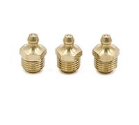 sourcing map 3Pcs Graisseur Droit 1/4" Laiton pour Voiture Moto | Pour Camion, Auto, Industriel, Bille À Ressort Anti-Saleté, Pas Fuite, Filetage Profond