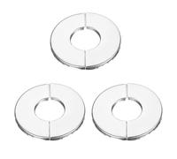 sourcing map 3Pcs Paroi Divisé Bride 201 Inox Acier Rond Plaque écusson | pour 27mm Diamètre Tuyau