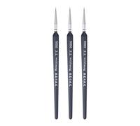 sourcing map 3pcs Pinceaux Détail Peinture Précision 3mm Pointu Pointe 178mm Longueur Nylon Cheveux Miniature pour Aquarelle Huile Acrylique(00000#), Noir