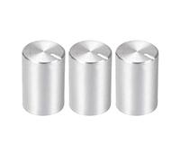 sourcing map 3Pcs Potentiomètre Bouton Moleté Tige Argenté Aluminium 6mm Tige Diamètre Bouton Rotatif 10mmx15mm Bouton Contrôle Volume