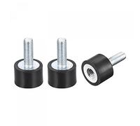 sourcing map 3pcs Silent Bloc M5 Mâle/Femelle Support Caoutchouc Amortisseur Vibration Isolateur Choc D15mmxH10mm
