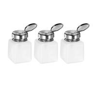 sourcing map 3pcs Solvant Alcool Distributeurs 120ml(4oz) Pousser Bas Liquide Distributeur Pompe avec Joint Inox Acier Couvercle pour Acétone Nettoyant Vernis Dissolvant, Blanc