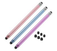 sourcing map 3pcs Stylet Stylos pour Tactile Écrans avec 6 Extra Conseils Capacitif Stylet Universel Tablette Stylo Sensibilité Précision, Rose Violet Bleu