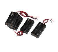 sourcing map 3V Source de courant 2 x AA Boîte de stockage support de batterie Connecteur de fil 15cm 5Pcs