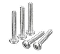 sourcing map #4-40x3/4" Poêle Tête Machine Vis, 304 Inox Acier 18-8 Vis, Phillips Lecteur, Entièrement Fileté, Lumineux Finition, Paquet de 25