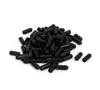sourcing map 4,5 mm diamètre intérieur flexible en caoutchouc Vis couvercle protecteur filetage 100pcs noir