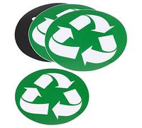 sourcing map 4 Paquet Recycle Autocollant - Maison Ordures Boîte Etiquettes, Forte Adhésion & Surface Lisse, Appliquer à Cuisine/Jardin Poubelle Poubelle (5 Pouce, Blanc sur Vert/Noir)