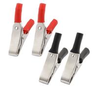 sourcing map 4 Pcs 54mm 15A Batterie Couverte En Plastique Pinces Alligator Métal Pinces