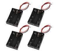 sourcing map 4 Pcs Câblé 3 x 1.5V AAA Batterie Support Plastique Boîtier Stockage Boîte Conteneur Organisateur Adaptateur Checker
