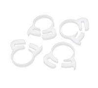 sourcing map 4 pcs Collier de Serrage Tuyau Pince Clip 21.5mm-23.5mm blanc | Serre Joint, double cliquet, fixation plastique