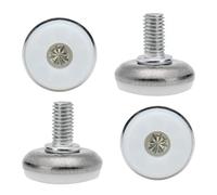 sourcing map 4 Pcs Pieds de Nivellement Meuble Réglable M8 x 15 x 28mm Pied de Meuble à Visser pour Meubles, pour Chaise, Machine Industrielle, Pied de Bureau, Capuchon Blanc