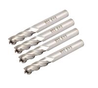 sourcing map 4 Pcs Tige Droite Hss 4 Dents Cutter 6mm X 6mm X 13mm X 57mm