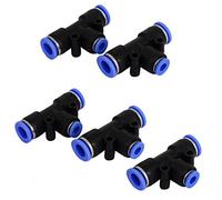 sourcing map 4 pièces 6mm 10mm T en forme coupleur raccord rapide pneumatique 3 voies PEG10-6