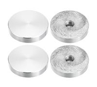 sourcing map 4 Pièces de Disque en Aluminium de Forme Ronde de 40 mm de Diamètre Avec Filetage M10, Adaptateur de Disque en Aluminium pour Table en Verre