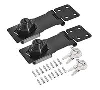 sourcing map 4 Pouce Clés Identiques Moraillon Verrouillage Zinc Alliage Tournant Bouton Verrouillage pour Cabinet Porte Armoire Noir Paquet de 2