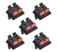 sourcing map 4 Voies Ressort Haut-Parleur Borne Clip Poussez Libération Connecteur Audio Câble Bornes Barrette Bloc Noir Rouge WP4-03 5Pcs