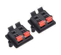 sourcing map 4 Voies Ressort Haut-Parleur Borne Clip Poussez Libération Connecteur Audio Câble Bornes Barrette Bloc Noir Rouge WP4-03 2Pcs
