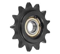 sourcing map #40 Chaîne Tendeur Pignon 12mm Alésage 1/2" Pas 13 Dent Tensionneur Noir Oxyde Fini C45 Carbone Acier avec Insertion Unique Roulement pour ISO 08A Chaînes